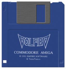 Cartridge artwork for Volfied on the Commodore Amiga.