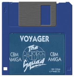 Cartridge artwork for Voyager on the Commodore Amiga.