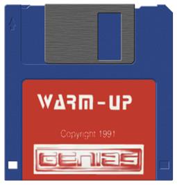 Cartridge artwork for Warm-up on the Commodore Amiga.