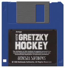 Cartridge artwork for Wayne Gretzky Hockey on the Commodore Amiga.