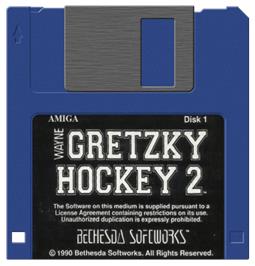 Cartridge artwork for Wayne Gretzky Hockey 2 on the Commodore Amiga.
