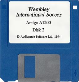 Cartridge artwork for Wembley International Soccer on the Commodore Amiga.