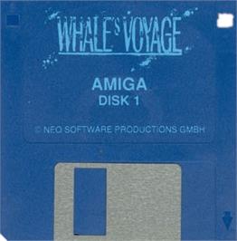 Cartridge artwork for Whale's Voyage on the Commodore Amiga.