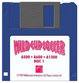 Cartridge artwork for Wild Cup Soccer on the Commodore Amiga.