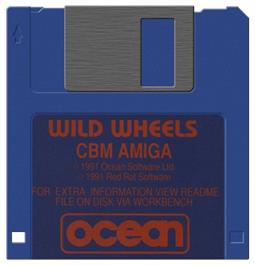 Cartridge artwork for Wild Wheels on the Commodore Amiga.