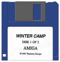 Cartridge artwork for Winter Camp on the Commodore Amiga.