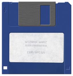 Cartridge artwork for Wizard Warz on the Commodore Amiga.