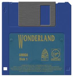 Cartridge artwork for Wonderland on the Commodore Amiga.