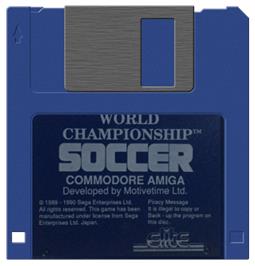 Cartridge artwork for World Championship Soccer on the Commodore Amiga.