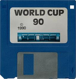 Cartridge artwork for World Cup '90 on the Commodore Amiga.