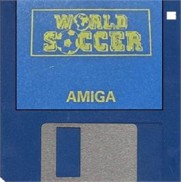 Cartridge artwork for World Soccer on the Commodore Amiga.