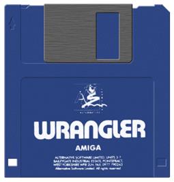 Cartridge artwork for Wrangler on the Commodore Amiga.