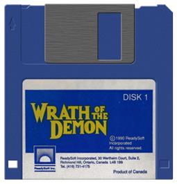 Cartridge artwork for Wrath Of The Demon on the Commodore Amiga.
