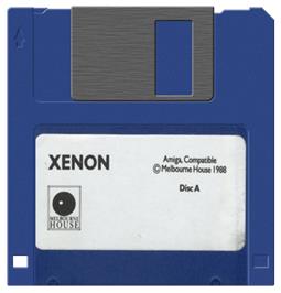 Cartridge artwork for Xenon on the Commodore Amiga.