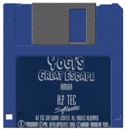 Cartridge artwork for Yogi's Great Escape on the Commodore Amiga.
