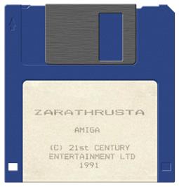 Cartridge artwork for Zarathrusta on the Commodore Amiga.
