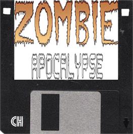 Cartridge artwork for Zombie Apocalypse on the Commodore Amiga.