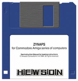 Cartridge artwork for Zynaps on the Commodore Amiga.