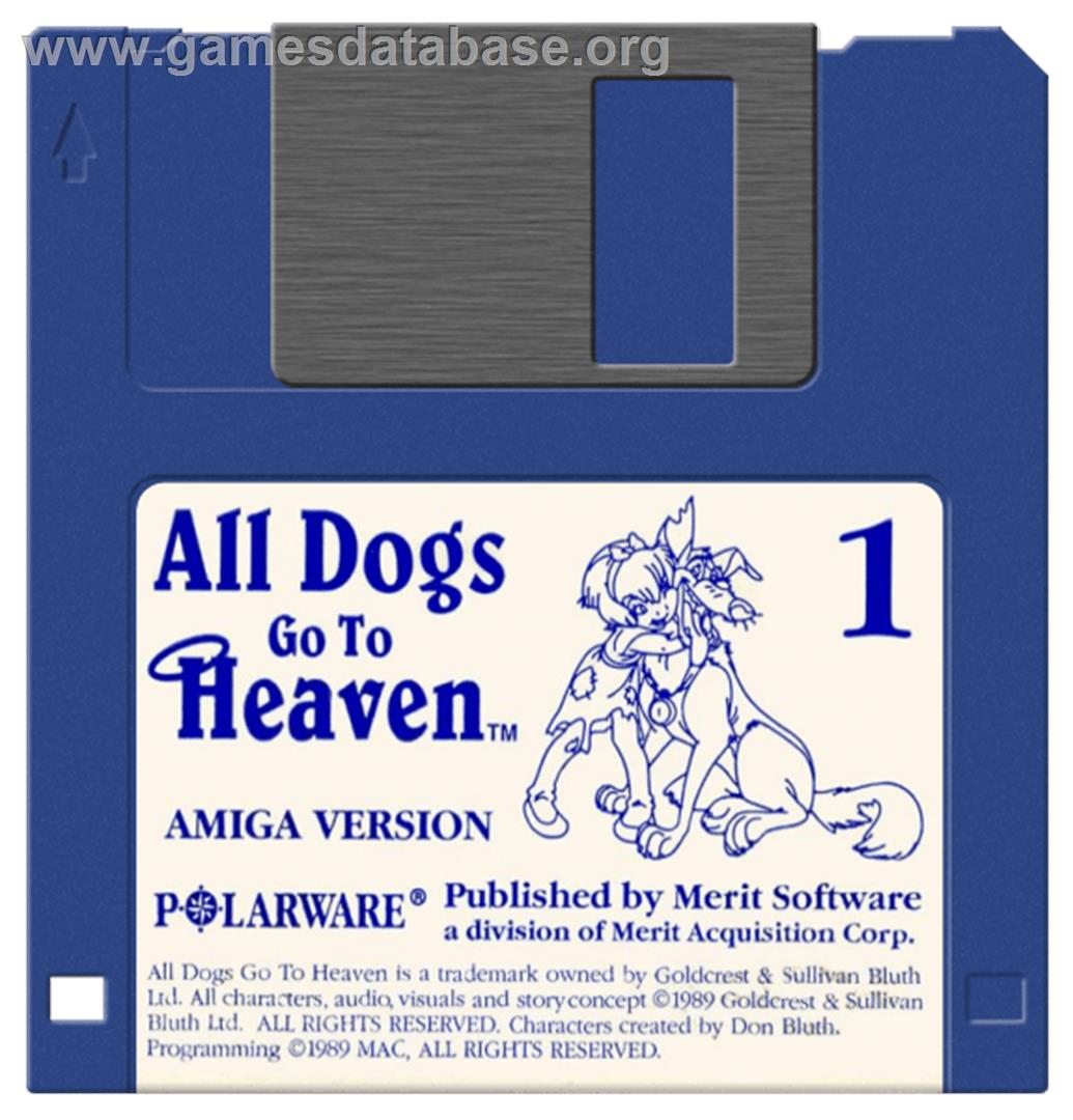 All Dogs Go to Heaven - Commodore Amiga - Artwork - Cartridge