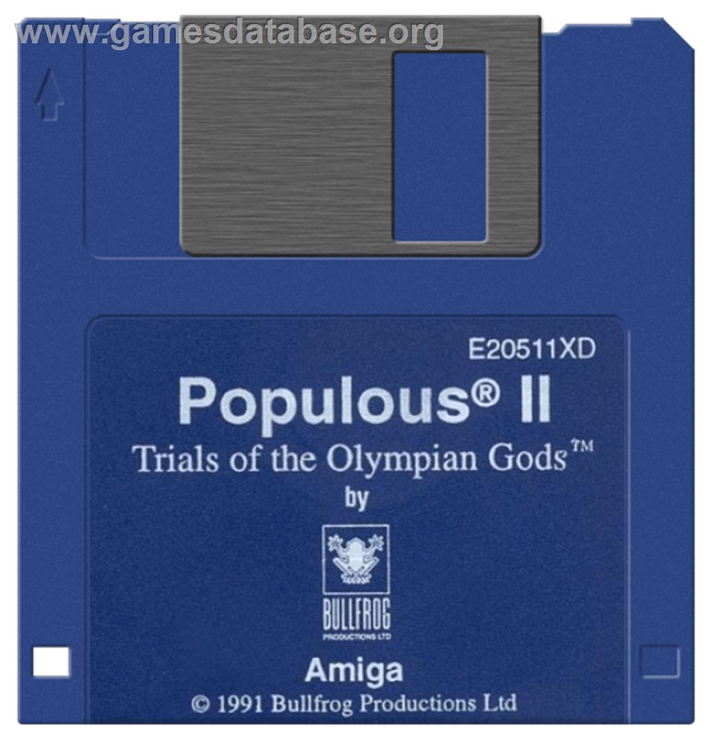 Populous 2 - Trials Of The Olympian Gods - Commodore Amiga - Artwork - Cartridge