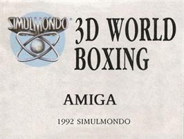 Top of cartridge artwork for 3D World Boxing on the Commodore Amiga.