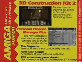 Top of cartridge artwork for 3d Construction Kit 2 on the Commodore Amiga.