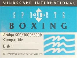 Top of cartridge artwork for 4d Sports Boxing on the Commodore Amiga.