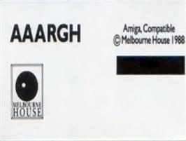 Top of cartridge artwork for Aaargh on the Commodore Amiga.