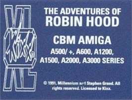 Top of cartridge artwork for Adventures Of Robin Hood, The on the Commodore Amiga.
