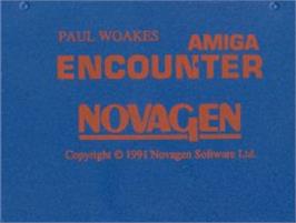 Top of cartridge artwork for Amiga Encounter on the Commodore Amiga.