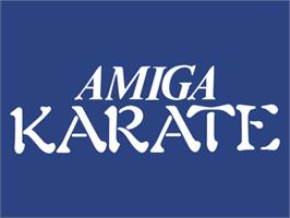 Top of cartridge artwork for Amiga Karate on the Commodore Amiga.