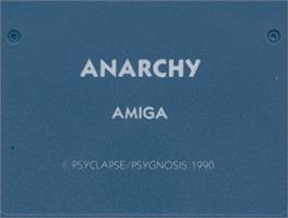 Top of cartridge artwork for Anarchy on the Commodore Amiga.