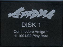 Top of cartridge artwork for Apidya on the Commodore Amiga.