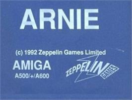Top of cartridge artwork for Arnie on the Commodore Amiga.