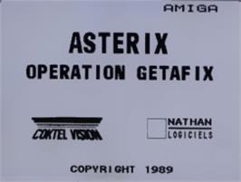 Top of cartridge artwork for Asterix - Operation Getafix on the Commodore Amiga.