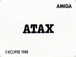 Top of cartridge artwork for Atax on the Commodore Amiga.