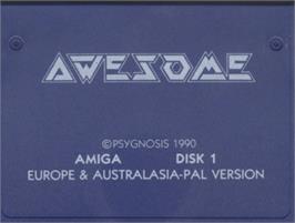Top of cartridge artwork for Awesome on the Commodore Amiga.
