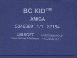 Top of cartridge artwork for B.c. Kid on the Commodore Amiga.