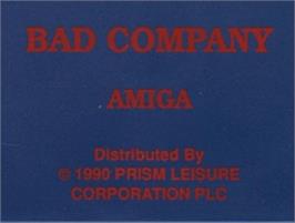 Top of cartridge artwork for Bad Company on the Commodore Amiga.