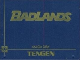 Top of cartridge artwork for Bad Lands on the Commodore Amiga.