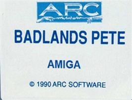 Top of cartridge artwork for Badlands Pete on the Commodore Amiga.