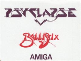 Top of cartridge artwork for Ballistix on the Commodore Amiga.