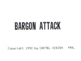 Top of cartridge artwork for Bargon Attack on the Commodore Amiga.