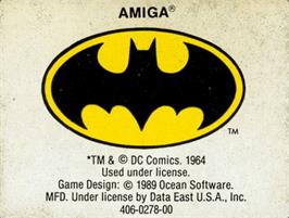 Top of cartridge artwork for Batman: The Caped Crusader on the Commodore Amiga.