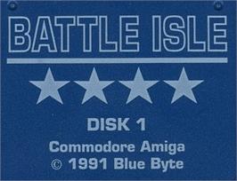Top of cartridge artwork for Battle Isle on the Commodore Amiga.