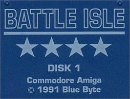 Top of cartridge artwork for Battle Isle on the Commodore Amiga.