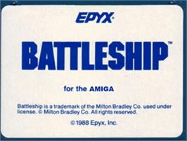 Top of cartridge artwork for Battle Ships on the Commodore Amiga.