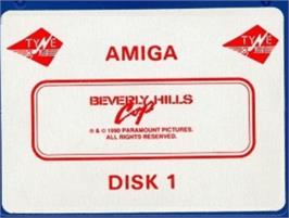 Top of cartridge artwork for Beverly Hills Cop on the Commodore Amiga.