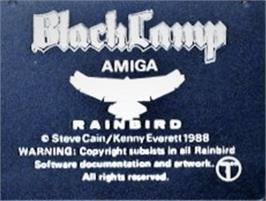 Top of cartridge artwork for Black Lamp on the Commodore Amiga.