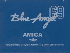 Top of cartridge artwork for Blue Angel 69 on the Commodore Amiga.